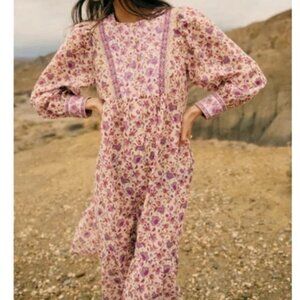 Sezane Miray Floral Long Sleeve Dress